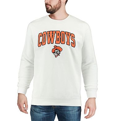 Men's Colosseum White Oklahoma State Cowboys Arch & Logo Crew Neck Sweatshirt