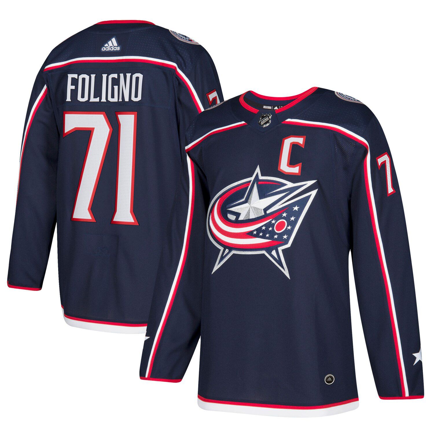 Columbus Blue Jackets No71 Nick Foligno White Road Stitched Jersey