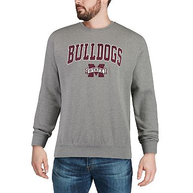 Men's Colosseum Heathered Gray Mississippi State Bulldogs Arch & Logo ...