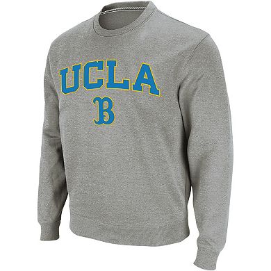 Men's Colosseum Heather Gray UCLA Bruins Arch & Logo Crew Neck Sweatshirt