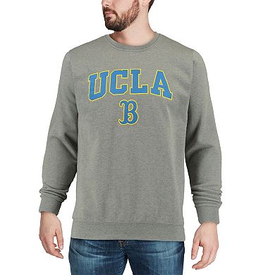 Men's Colosseum Heather Gray UCLA Bruins Arch & Logo Crew Neck Sweatshirt