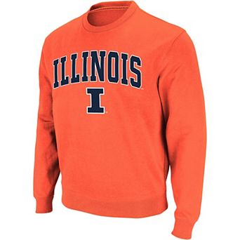 Men's Colosseum Orange Illinois Fighting Illini Arch & Logo Crew Neck Sweatshirt