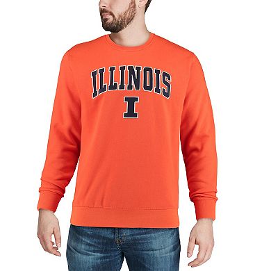 Men's Colosseum Orange Illinois Fighting Illini Arch & Logo Crew Neck Sweatshirt