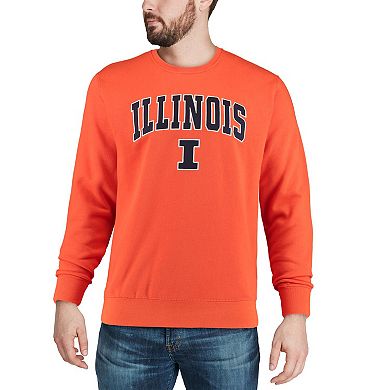 Men's Colosseum Orange Illinois Fighting Illini Arch & Logo Crew Neck ...