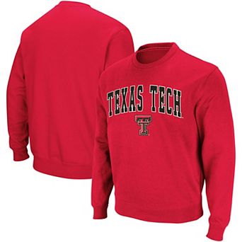 Men's Colosseum Red Texas Tech Red Raiders Arch & Logo Crew Neck Sweatshirt