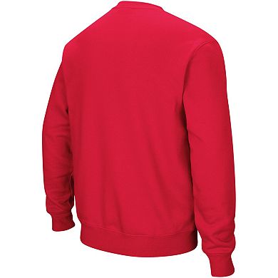 Men's Colosseum Red Texas Tech Red Raiders Arch & Logo Crew Neck Sweatshirt