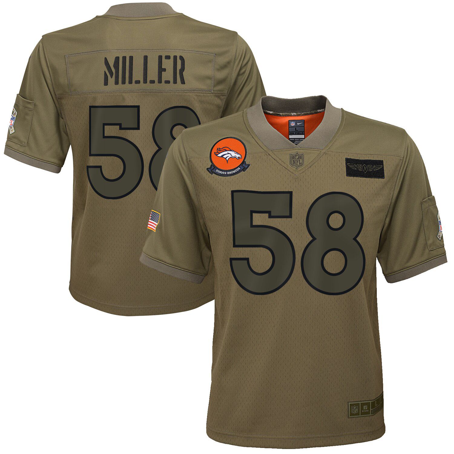 Nike Denver Broncos No13 KJ Hamler Olive/Gold Men's Stitched NFL Limited 2017 Salute To Service Jersey