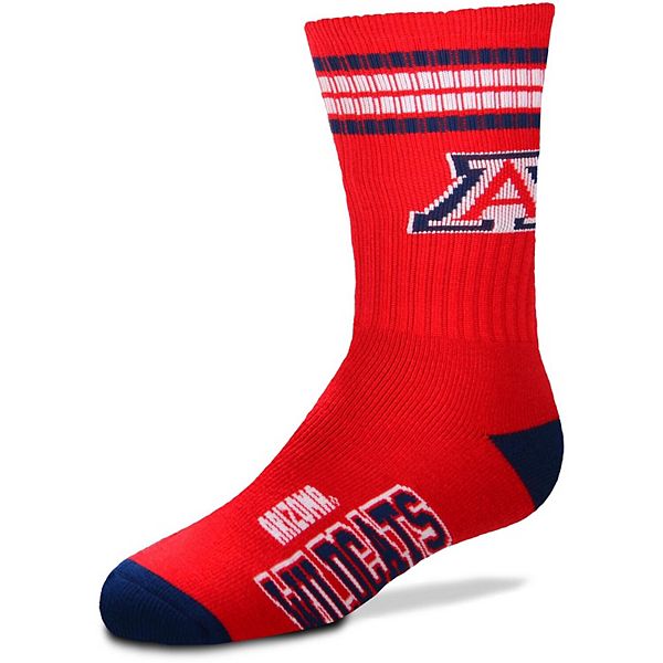 Youth For Bare Feet Arizona Wildcats 4-Stripe Deuce Quarter-Length Socks
