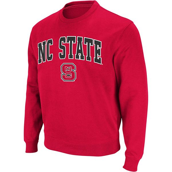 Men's Colosseum Red NC State Wolfpack Arch & Logo Crew Neck Sweatshirt