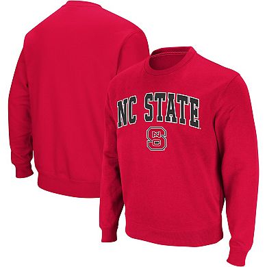 Men's Colosseum Red NC State Wolfpack Arch & Logo Crew Neck Sweatshirt