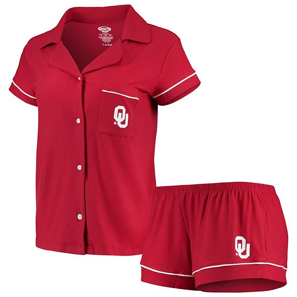 Women S Concepts Sport Crimson Oklahoma Sooners Fairway Jersey Knit Shirt Shorts Sleep Set