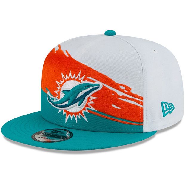 Men's New Era White/Aqua Miami Dolphins Vintage Paintbrush 9FIFTY  Adjustable Hat