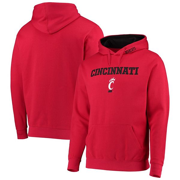 Men's Colosseum Red Cincinnati Bearcats Wordmark Arch & Logo Pullover ...