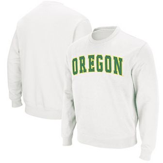 Men's Colosseum White Oregon Ducks Arch & Logo Sweatshirt