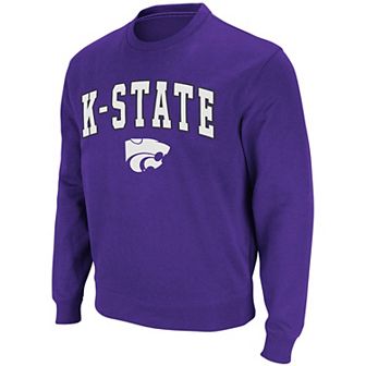 Men's Colosseum Purple Kansas State Wildcats Arch & Logo Crew Neck Sweatshirt