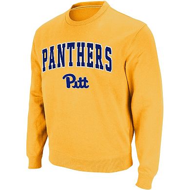 Men's Colosseum Gold Pitt Panthers Arch & Logo Sweatshirt