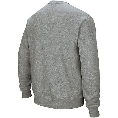 Men's Colosseum Heathered Gray Auburn Tigers Arch & Logo Crew Neck Sweatshirt