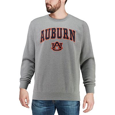 Men s Colosseum Heathered Gray Auburn Tigers Arch Logo Crew Neck Sweatshirt