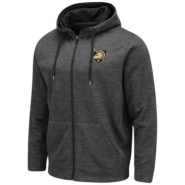 Men's Colosseum Charcoal Army Black Knights Performance Full-Zip Hoodie