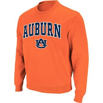 Men's Colosseum Orange Auburn Tigers Arch & Logo Crew Neck Sweatshirt