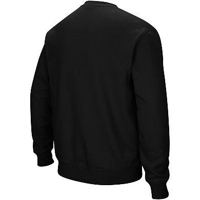 Men's Colosseum Black Purdue Boilermakers Arch & Logo Crew Neck Sweatshirt