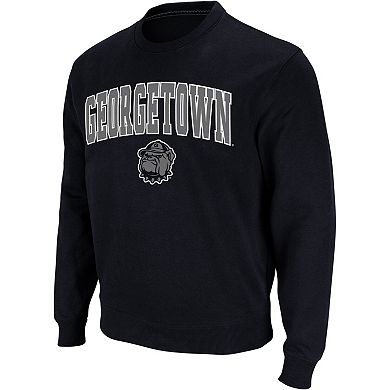 Men's Colosseum Navy Georgetown Hoyas Arch & Logo Crew Neck Sweatshirt
