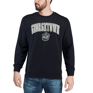 Men's Colosseum Navy Georgetown Hoyas Arch & Logo Crew Neck Sweatshirt