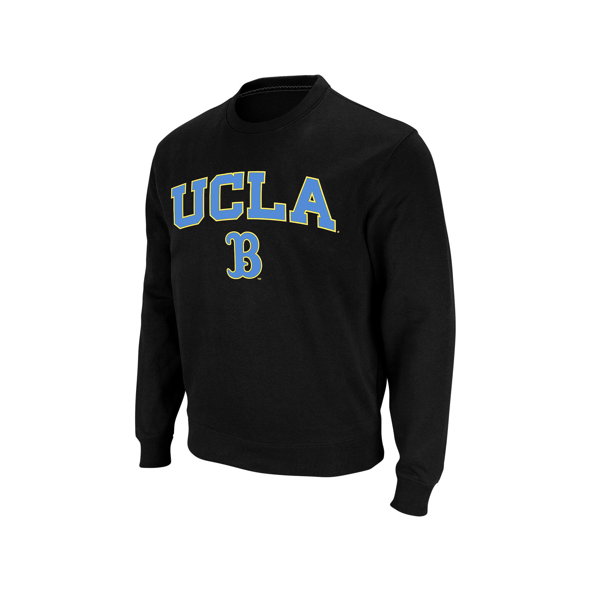 Mens Colosseum Black UCLA Bruins Arch & Logo Crew Neck Sweatshirt, Size: S