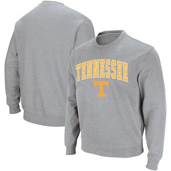 Men's Colosseum Heather Gray Tennessee Volunteers Arch & Logo Crew Neck Sweatshirt