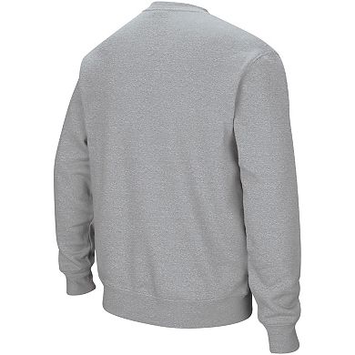 Men's Colosseum Heather Gray Tennessee Volunteers Arch & Logo Crew Neck Sweatshirt