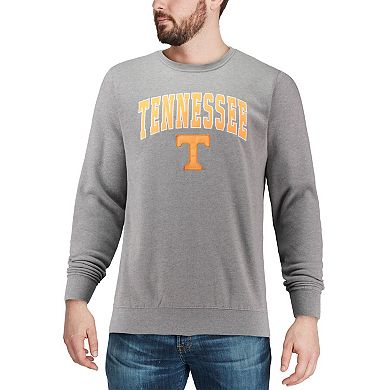 Men's Colosseum Heather Gray Tennessee Volunteers Arch & Logo Crew Neck Sweatshirt