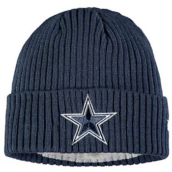 Dallas Cowboys New Era 2022 Sideline Cuffed Pom Knit Hat - Navy