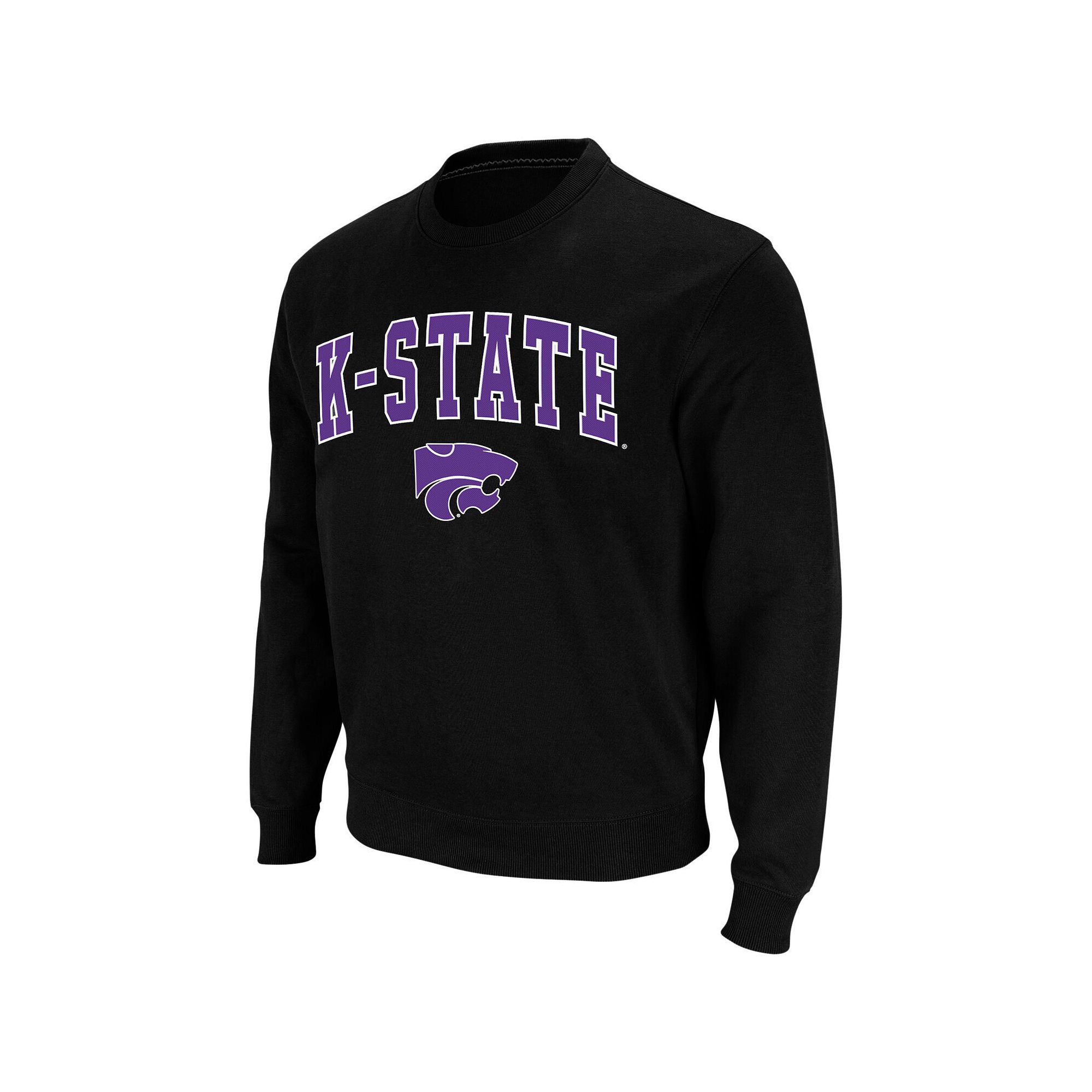 Mens Colosseum Black Kansas State Wildcats Arch & Logo Crew Neck Sweatshir