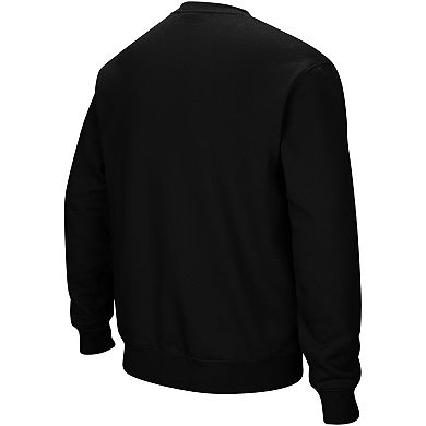 Men's Colosseum Black Kansas State Wildcats Arch & Logo Crew Neck Sweatshirt