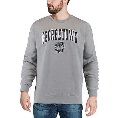 Men's Colosseum Gray Georgetown Hoyas Arch & Logo Crew Neck Sweatshirt