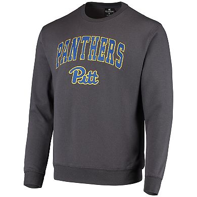 Men's Colosseum Charcoal Pitt Panthers Arch & Logo Sweatshirt