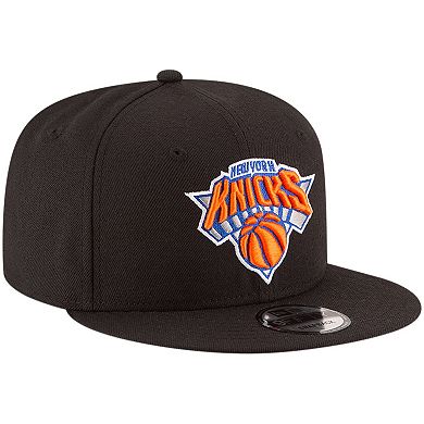 Men's New Era Black New York Knicks Official Team Color 9FIFTY Adjustable Snapback Hat