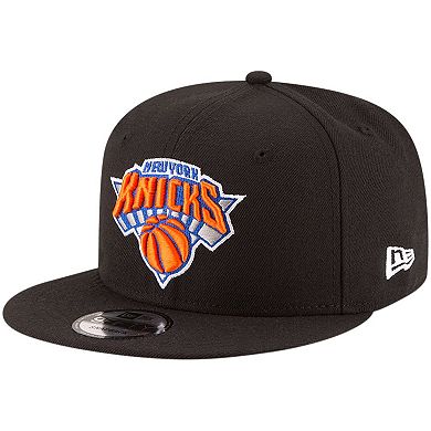 Men's New Era Black New York Knicks Official Team Color 9FIFTY Adjustable Snapback Hat