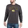 Men's Colosseum Charcoal Iowa Hawkeyes Arch & Logo Crew Neck Sweatshirt