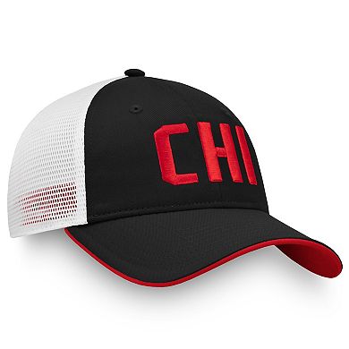 Women's Fanatics Branded Black/White Chicago Blackhawks Iconic Trucker Adjustable Hat