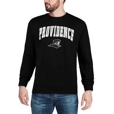 Men's Colosseum Black Providence Friars Arch & Logo Crew Neck Sweatshirt