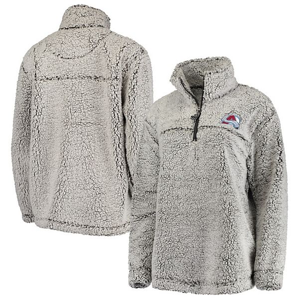 Women's G-III 4Her by Carl Banks Gray Colorado Avalanche Sherpa Quarter-Zip  Pullover Jacket