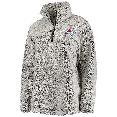 Women's G-III 4Her by Carl Banks Gray Colorado Avalanche Sherpa Quarter-Zip Pullover Jacket