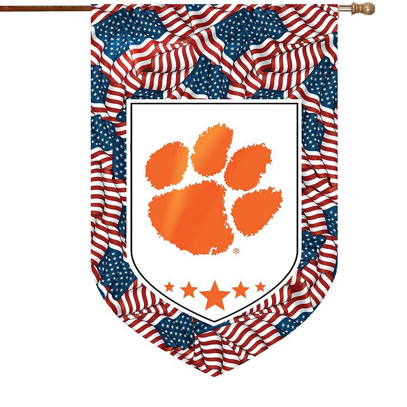 30085682 Clemson Tigers Patriotic House Flag, Multicolor sku 30085682