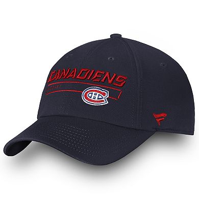 Men's Fanatics Branded Navy Montreal Canadiens Team Authentic Pro Rinkside Fundamental Adjustable Hat