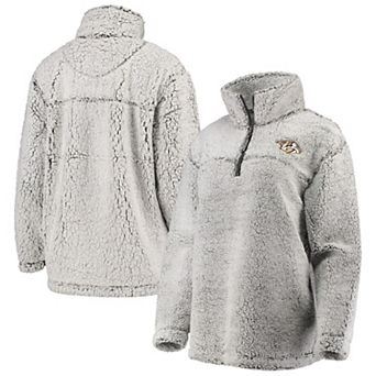 Women's G-III 4Her by Carl Banks Gray Nashville Predators Sherpa Quarter-Zip Pullover Jacket
