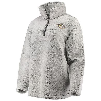 Women's G-III 4Her by Carl Banks Gray Nashville Predators Sherpa Quarter-Zip Pullover Jacket