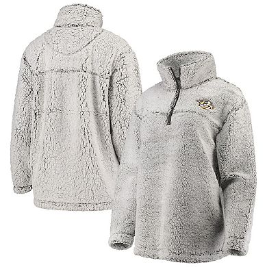 Women's G-III 4Her by Carl Banks Gray Nashville Predators Sherpa Quarter-Zip Pullover Jacket