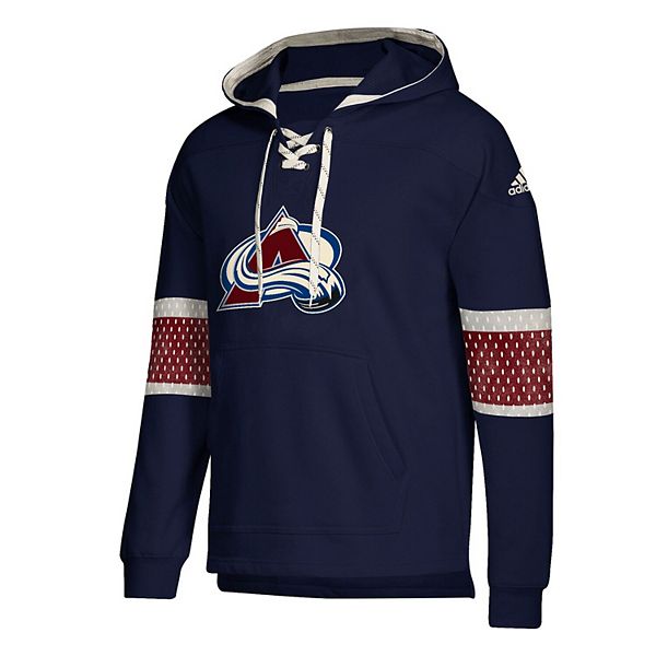 Men's adidas Navy Colorado Avalanche Jersey Lace-Up Pullover ...