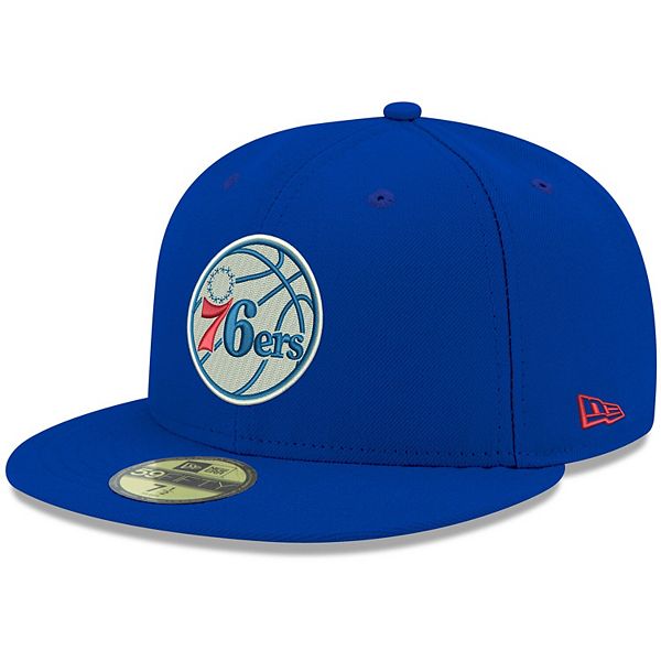 Men's New Era Royal Philadelphia 76ers Official Team Color 59FIFTY ...